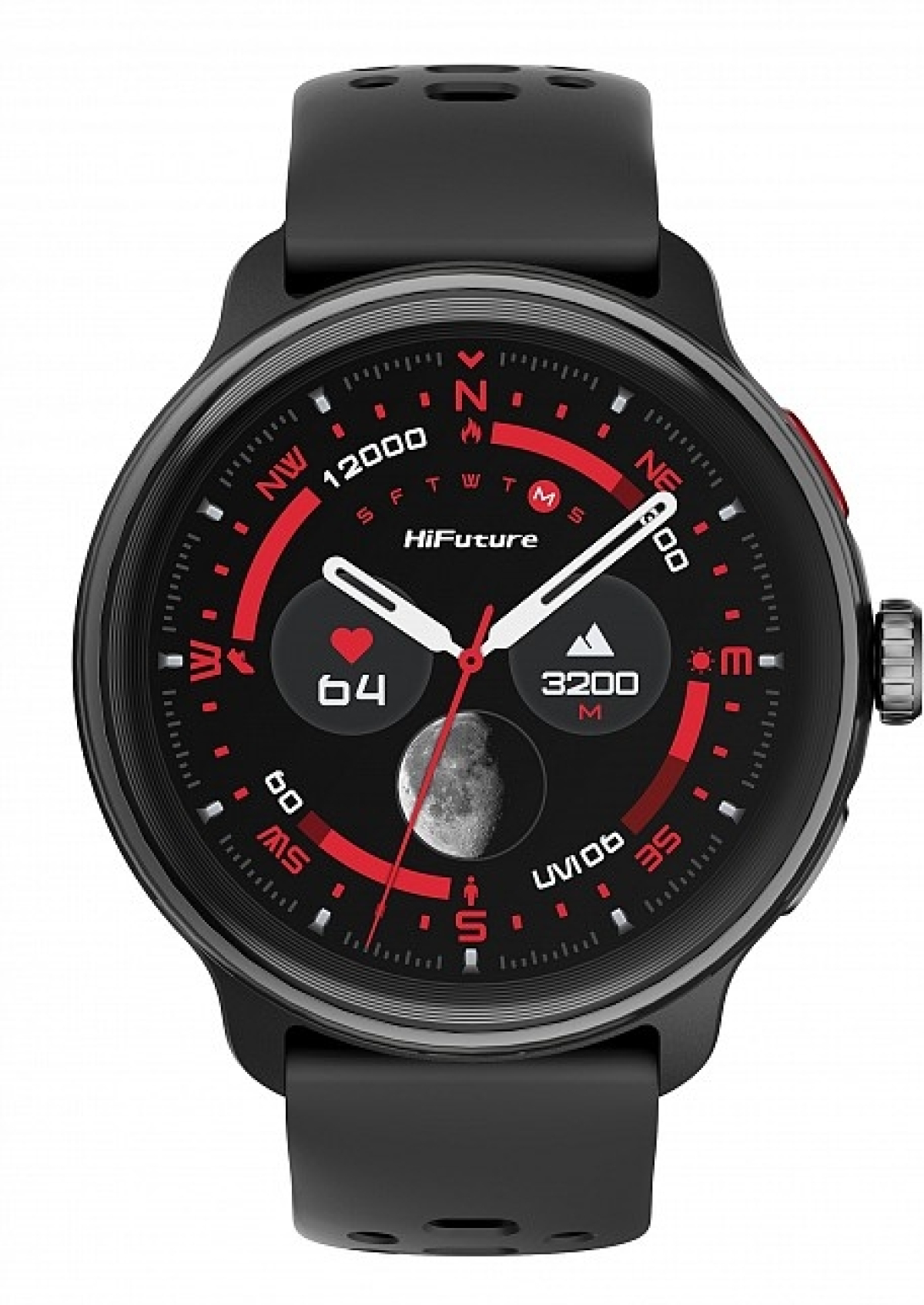 Смарт часовник HiFuture Vela, 1.43" AMOLED, Support AI Coach for Training, Bluetooth Call, 5ATM Водоустойчив, Черенна ниска цена с бърза доставка - BestPC.BG