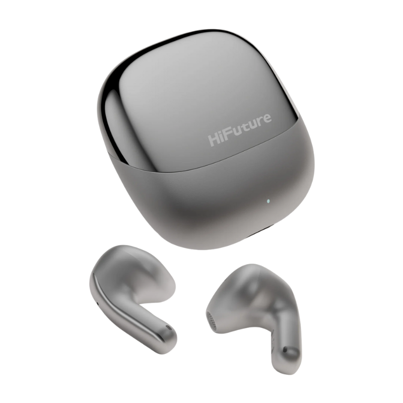 Слушалки HiFuture ChromeBuds, Bluetooth 5.4, До 6 Часа Възпроизвеждане, IPX5 Водоустройчиви, Ultra Bass, Сивна ниска цена с бърза доставка - BestPC.BG