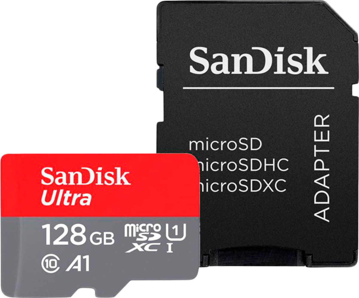 Карта памет SanDisk Ultra microSDXC 128GB + SD Adapter 140MB-s A1 Class 10 UHS-Iна ниска цена с бърза доставка - BestPC.BG