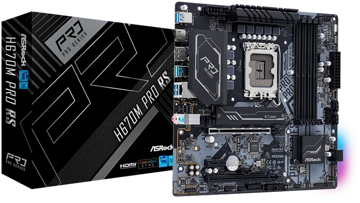 Дънна платка ASRock INTEL H670, 4х DDR4, 4х SATA3, 2х USB 3.2 (type A), 4х USB 3.2 (type A), 1х (HDMI), 1х RJ-45, 3х 3.5 мм мини жак, 1х DPна ниска цена с бърза доставка - BestPC.BG