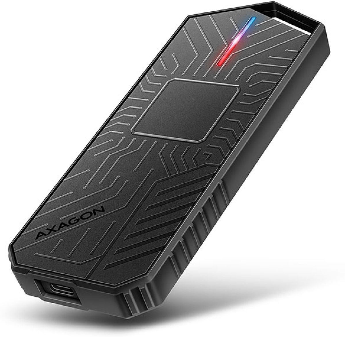 Кутия/Чекмедже за HDD AXAGON EEM2-GAM, USB 3.2 Gen 2 към M.2 NVMe/SATA, 10Gbps, UASP, RGB, алуминиев, черенна ниска цена с бърза доставка - BestPC.BG