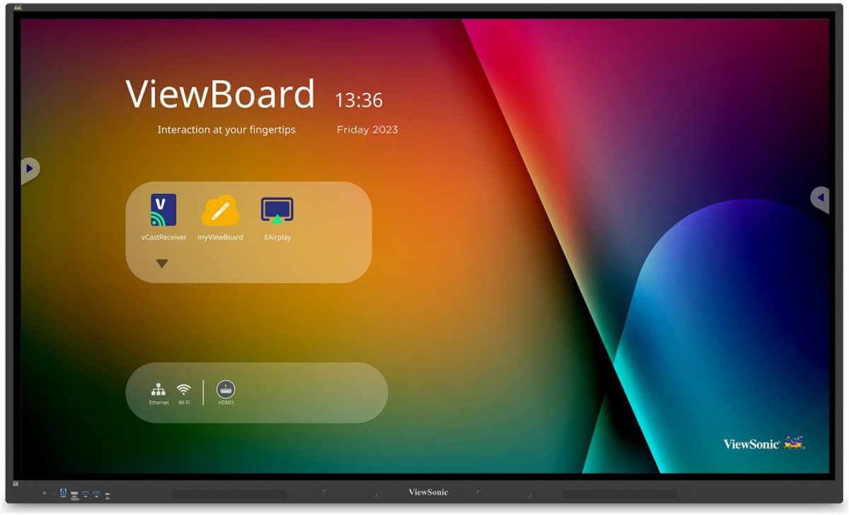 Интерактивна дъска/дисплей VIEWSONIC ViewBoard 34 serie 65inch UHD Touch IR 450nits 2x20W 2xUSB-C 8-128GB Android 14 EDLAна ниска цена с бърза доставка - BestPC.BG