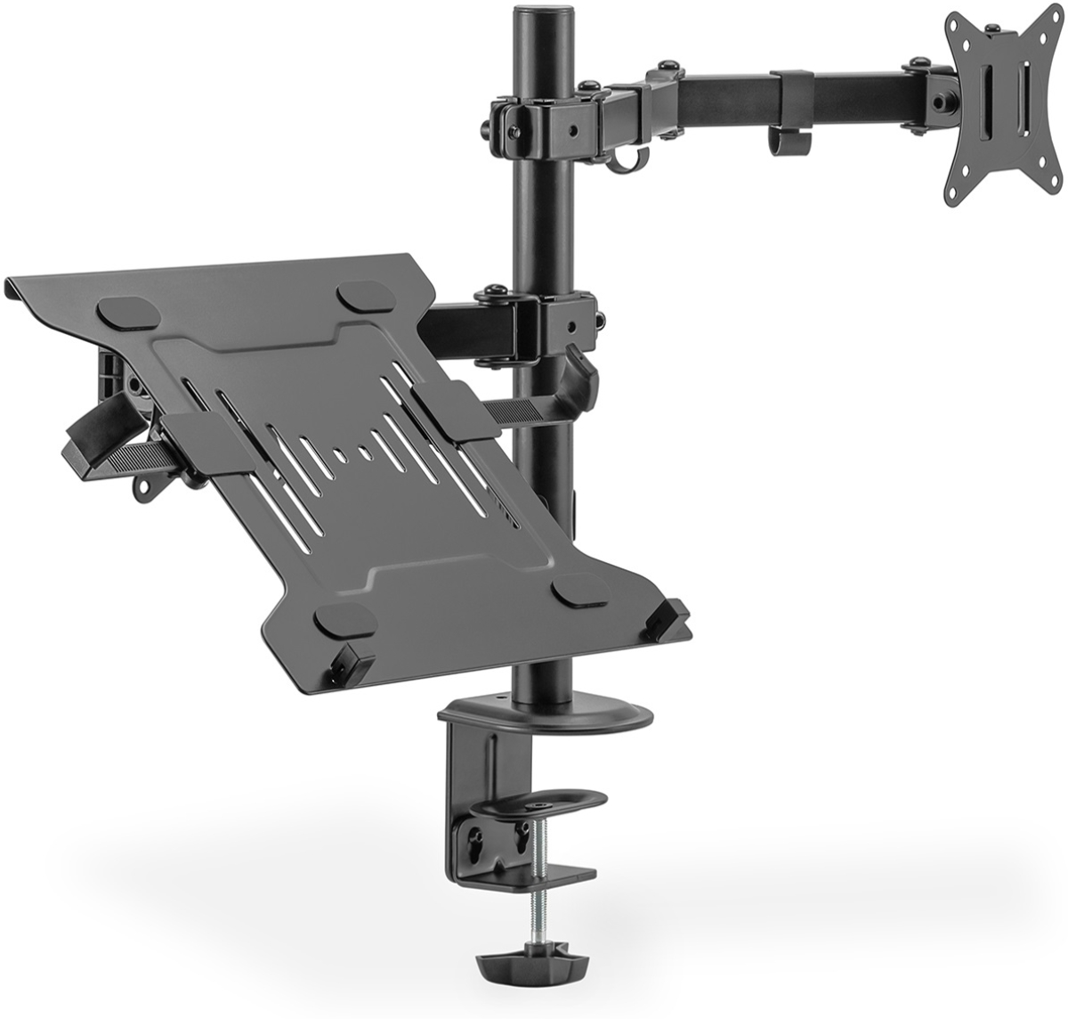 DIGITUS DA-90436 :: Стойка за плот за 1x LCD монитор до 32" и лаптоп до 15.6" до 2x 9kg, max VESA:100x100, чернана ниска цена с бърза доставка - BestPC.BG