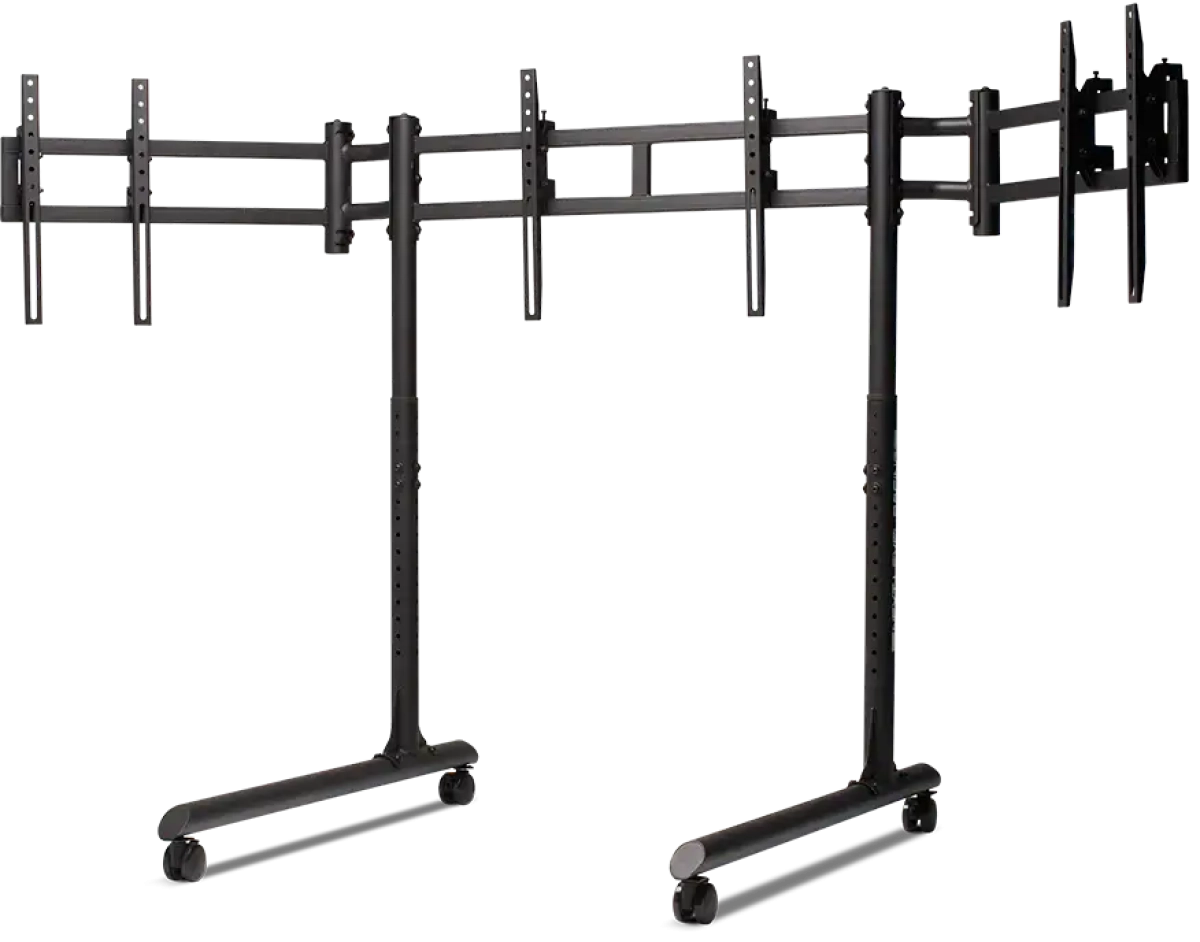 Мобилна стойка за три монитора Next Level Racing Round Tube, VESA, черенна ниска цена с бърза доставка - BestPC.BG