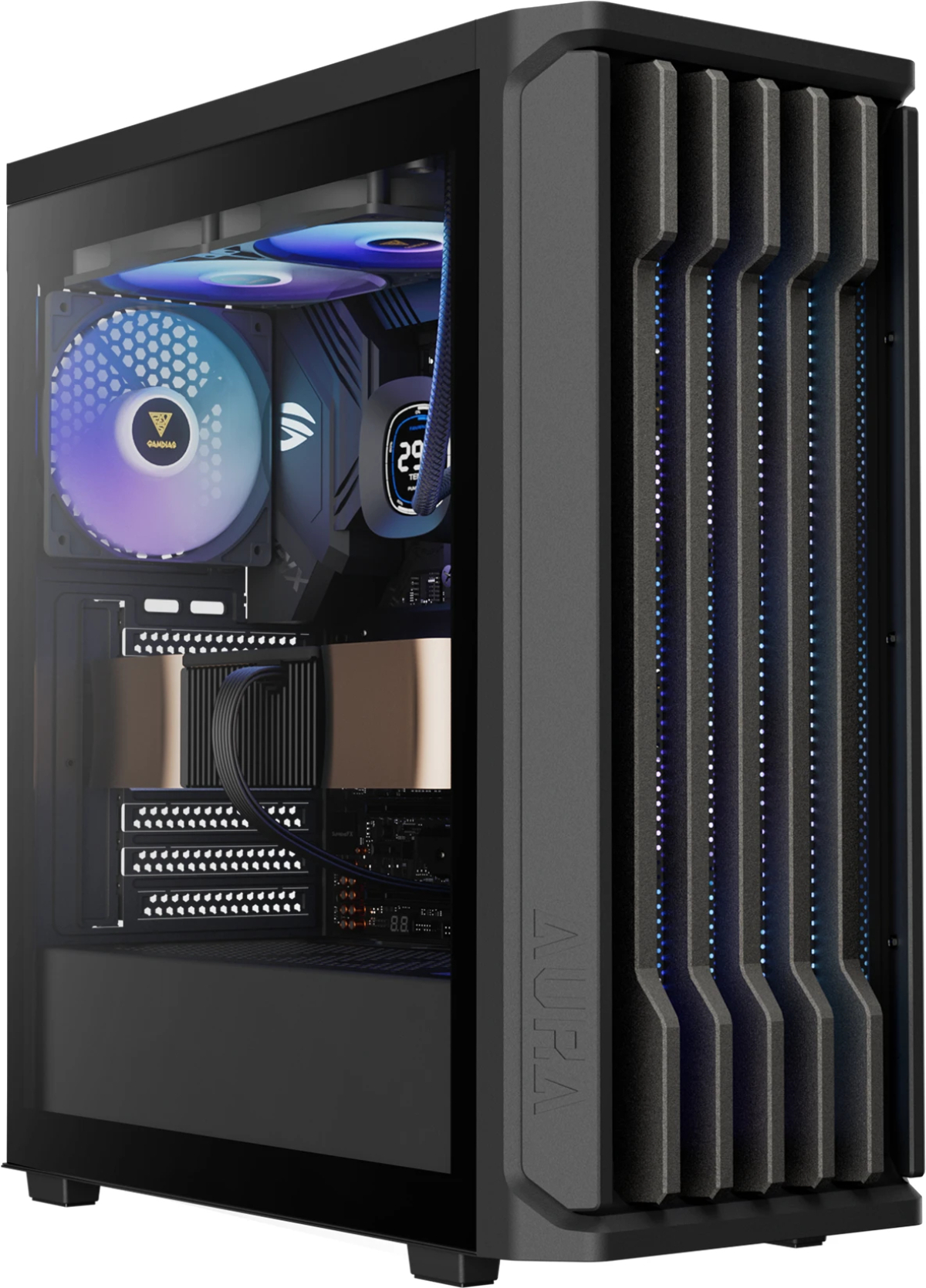 Gamdias кутия Case ATX - AURA GC11 ARGB Black - USB-Cна ниска цена с бърза доставка - BestPC.BG