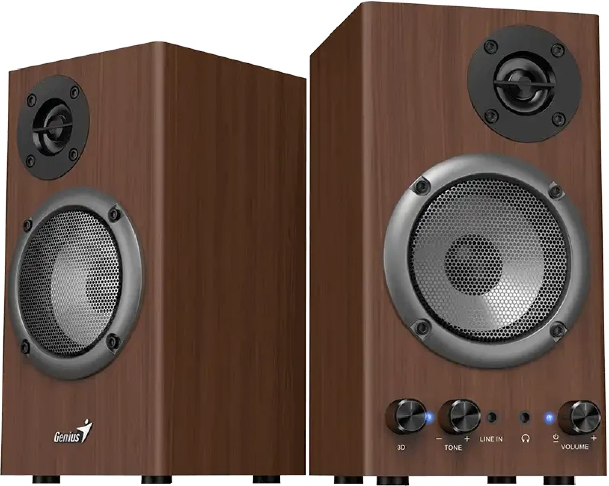 Genius тонколони Speakers 2.0 - SP-HF500B - 16W RMS, 3D Surround, Woodна ниска цена с бърза доставка - BestPC.BG