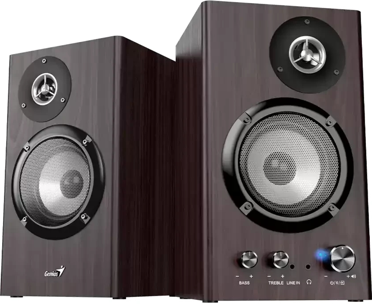 Genius тонколони Speakers 2.0 - SP-HF1812BT - 50W RMS, Bluetooth 5.3, Dark Brownна ниска цена с бърза доставка - BestPC.BG