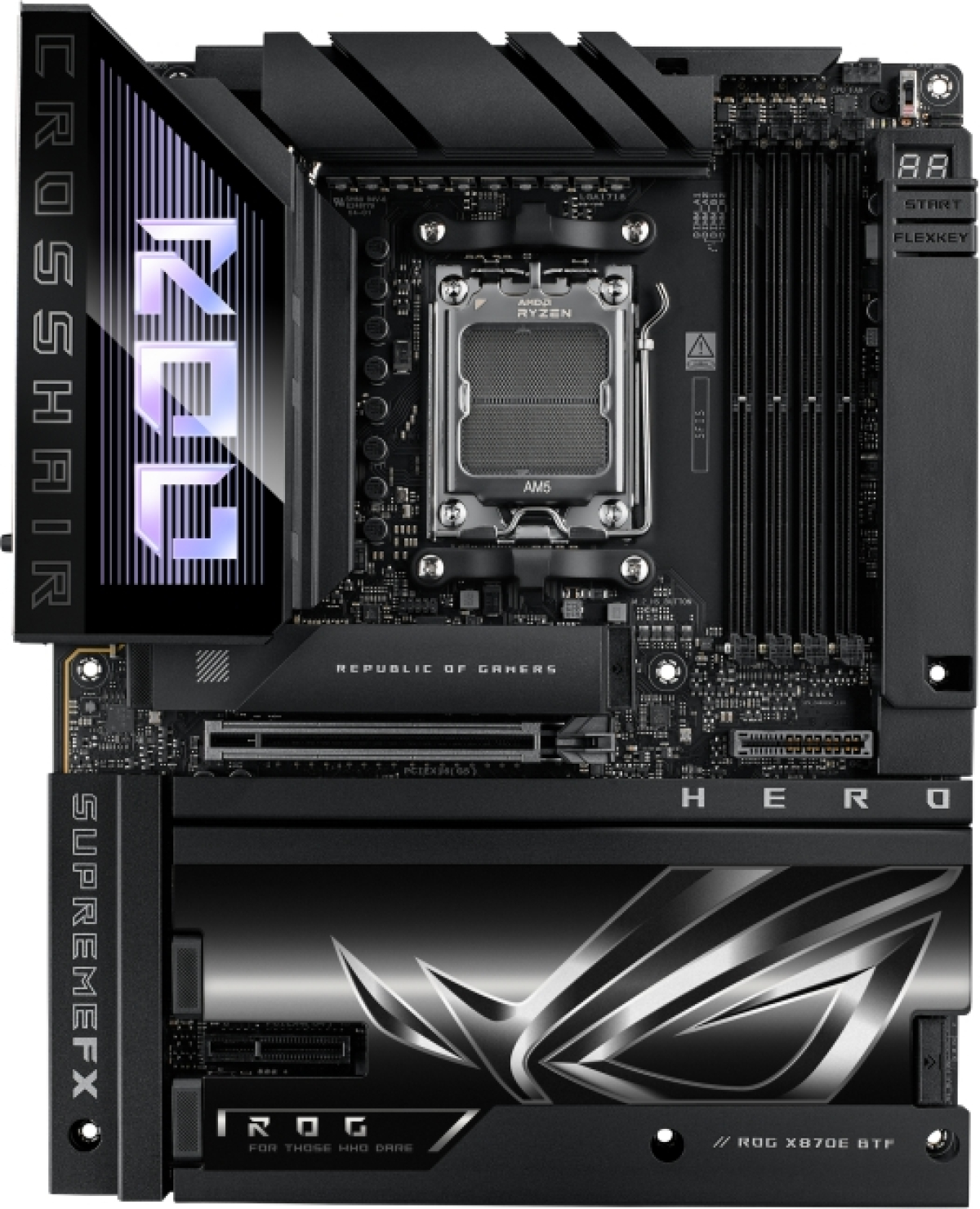Дънна платка Asus ROG Crosshair X870E Hero BTF Wi-Fi - DDR5 - Черенна ниска цена с бърза доставка - BestPC.BG