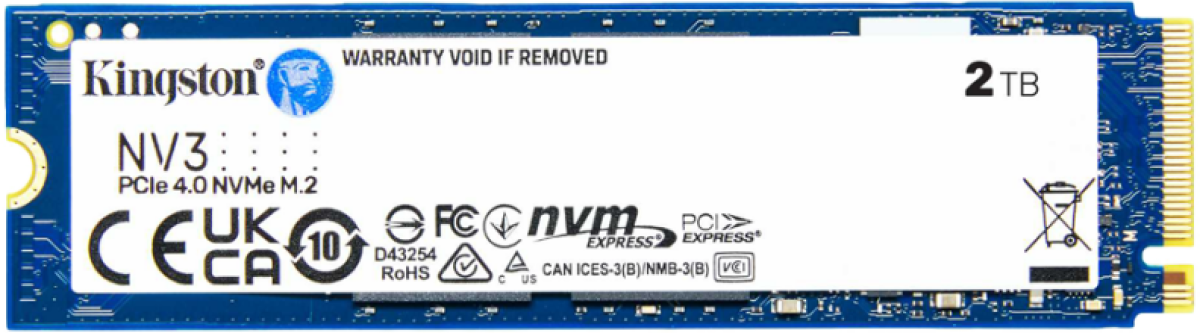 Kingston SSD 2TB NV3 M.2 2280 PCIe 4.0 NVMe SSD SNV3S-2000Gна ниска цена с бърза доставка - BestPC.BG