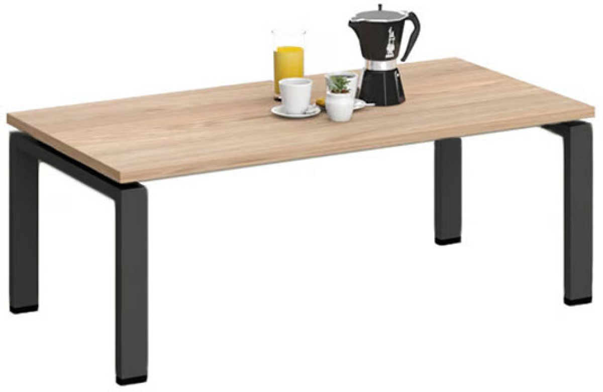 Ниска маса RFG Monaco, 1200 х 600 х 450 mm, правоъгълен плот, ПДЧ 25 mm, черна метална основа, плот брястна ниска цена с бърза доставка - BestPC.BG