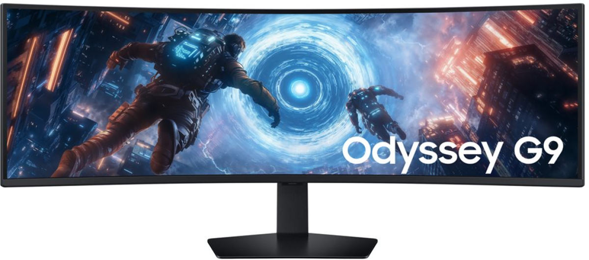 Монитор SAMSUNG LS49FG910EUXEN 49\'\'. Извит, VA Dual Quad HD (5120x1440), 32:9, 144Hz, 1ms, 350 cd/m², 2x HDMI, DP, USB, Черенна ниска цена с бърза доставка - BestPC.BG