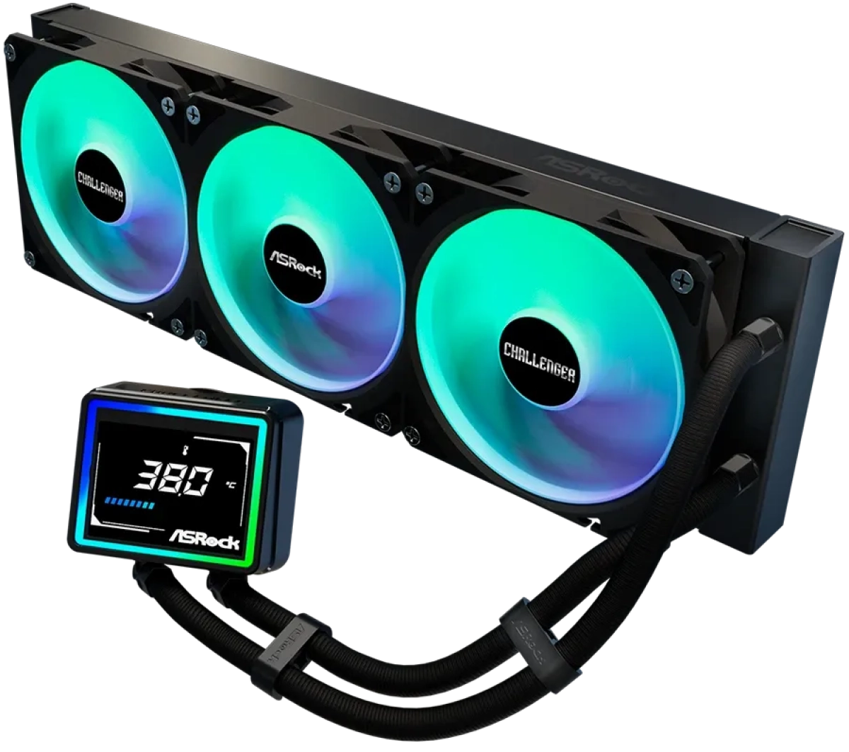 Водно охлаждане Asrock Challenger 360 Digital, ARGB, Digital display, 360 mm radiator, AM5, AM4, LGA1851, LGA1700на ниска цена с бърза доставка - BestPC.BG