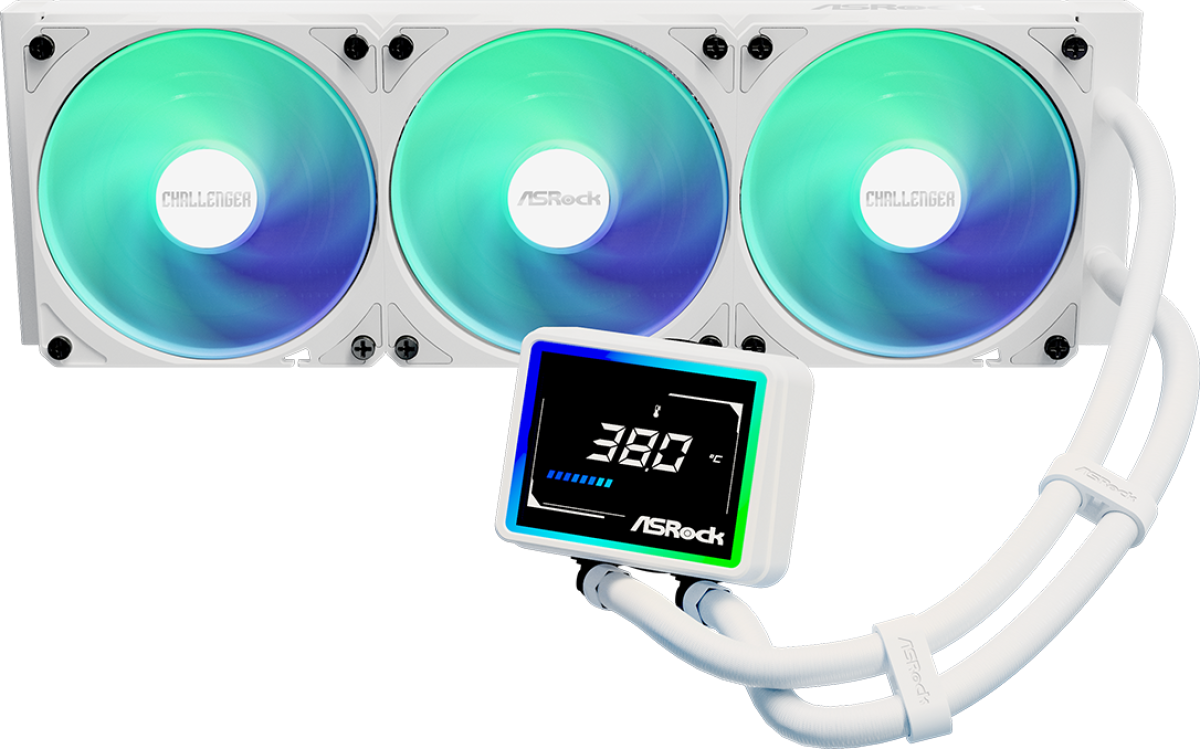 Водно охлаждане ASRock Challenger White 360 Digital, бял, AM4, AM5, LGA1700, LGA1851на ниска цена с бърза доставка - BestPC.BG
