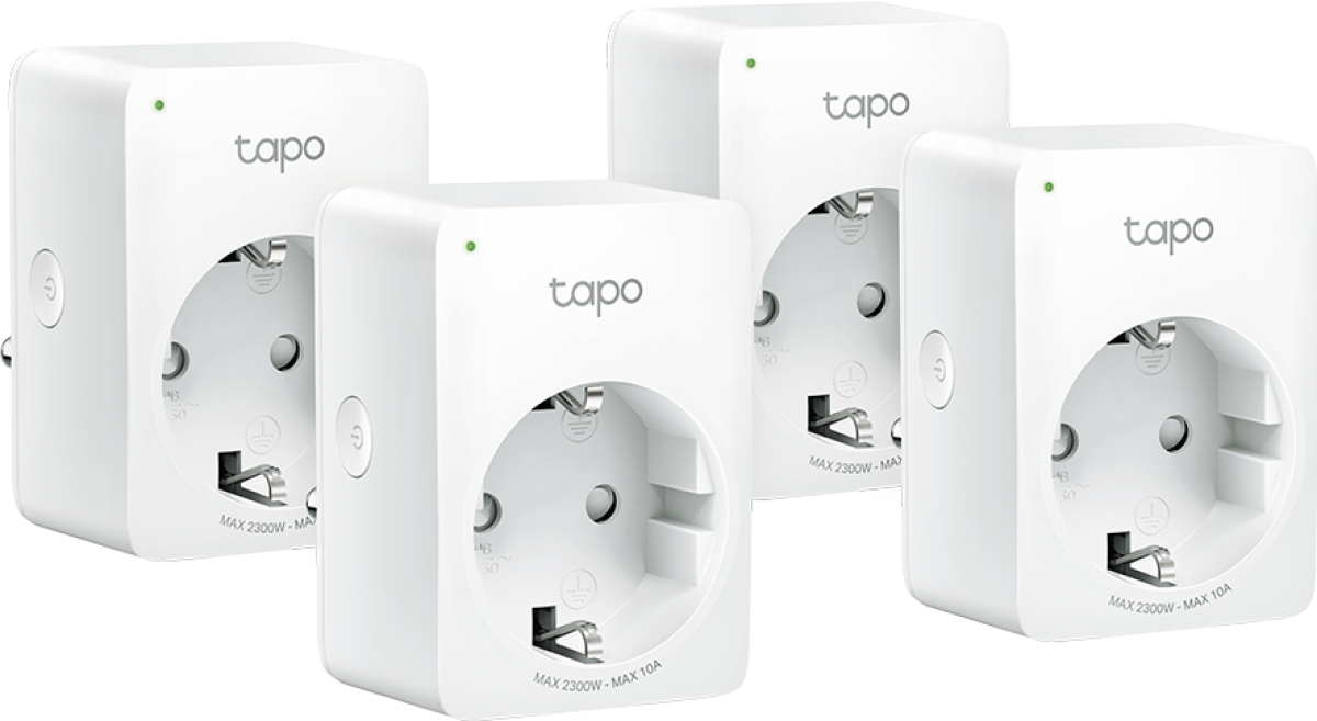 Управляем контакт TP-LINK Tapo P100(4-pack), Wi-Fi, 2300 Wна ниска цена с бърза доставка - BestPC.BG
