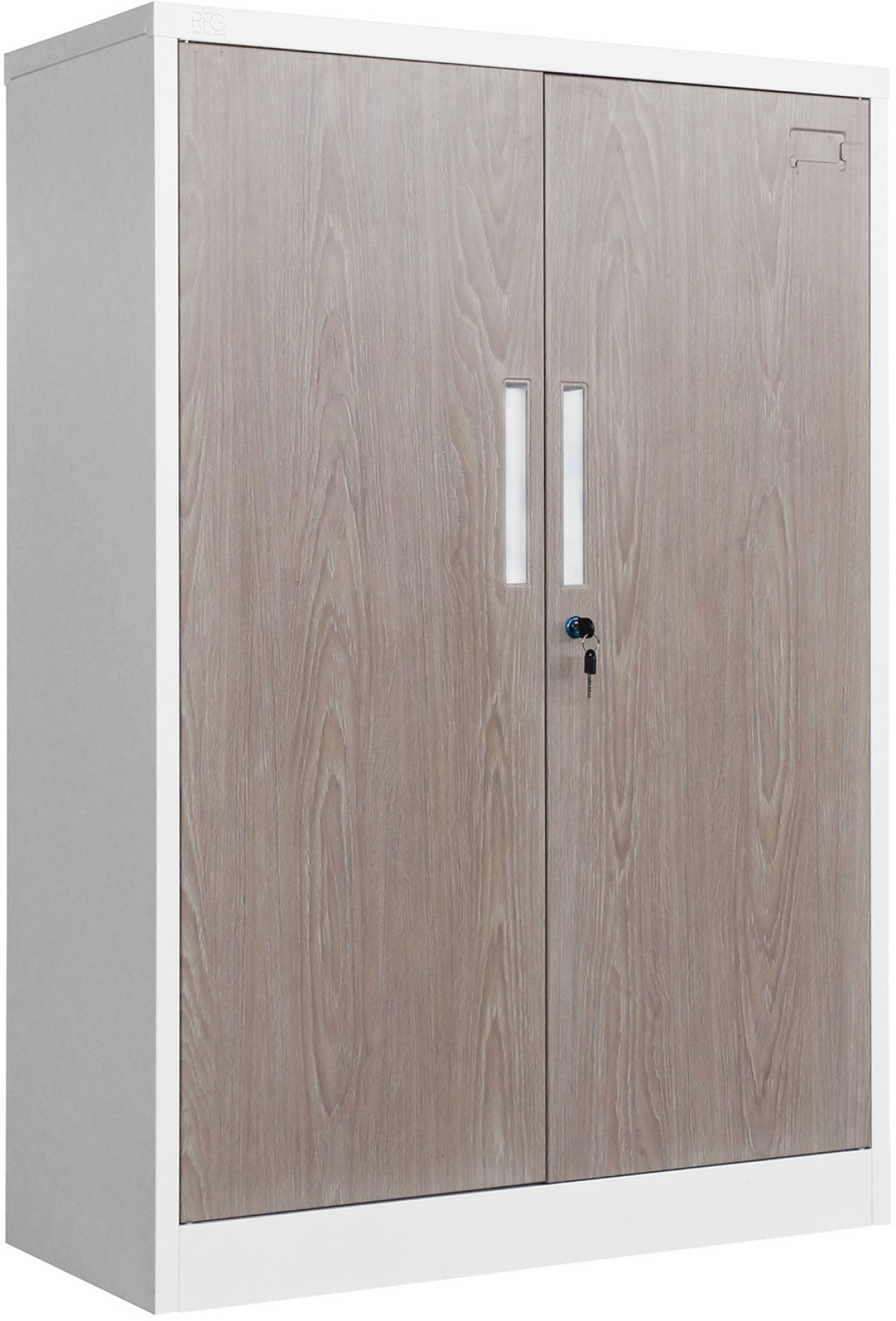 Шкаф RFG, метален, два рафта, 900 х 400 х 1300 mm, кехлибарен дъб и бялона ниска цена с бърза доставка - BestPC.BG