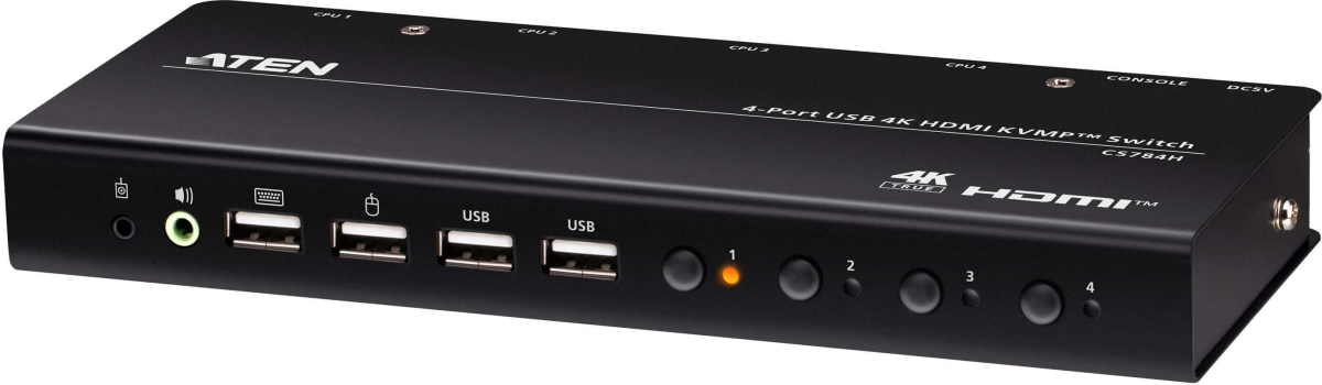 KVM продукт KVM Суич ATEN CS784H, контрол на 4 HDMI+USB. 4Kна ниска цена с бърза доставка - BestPC.BG