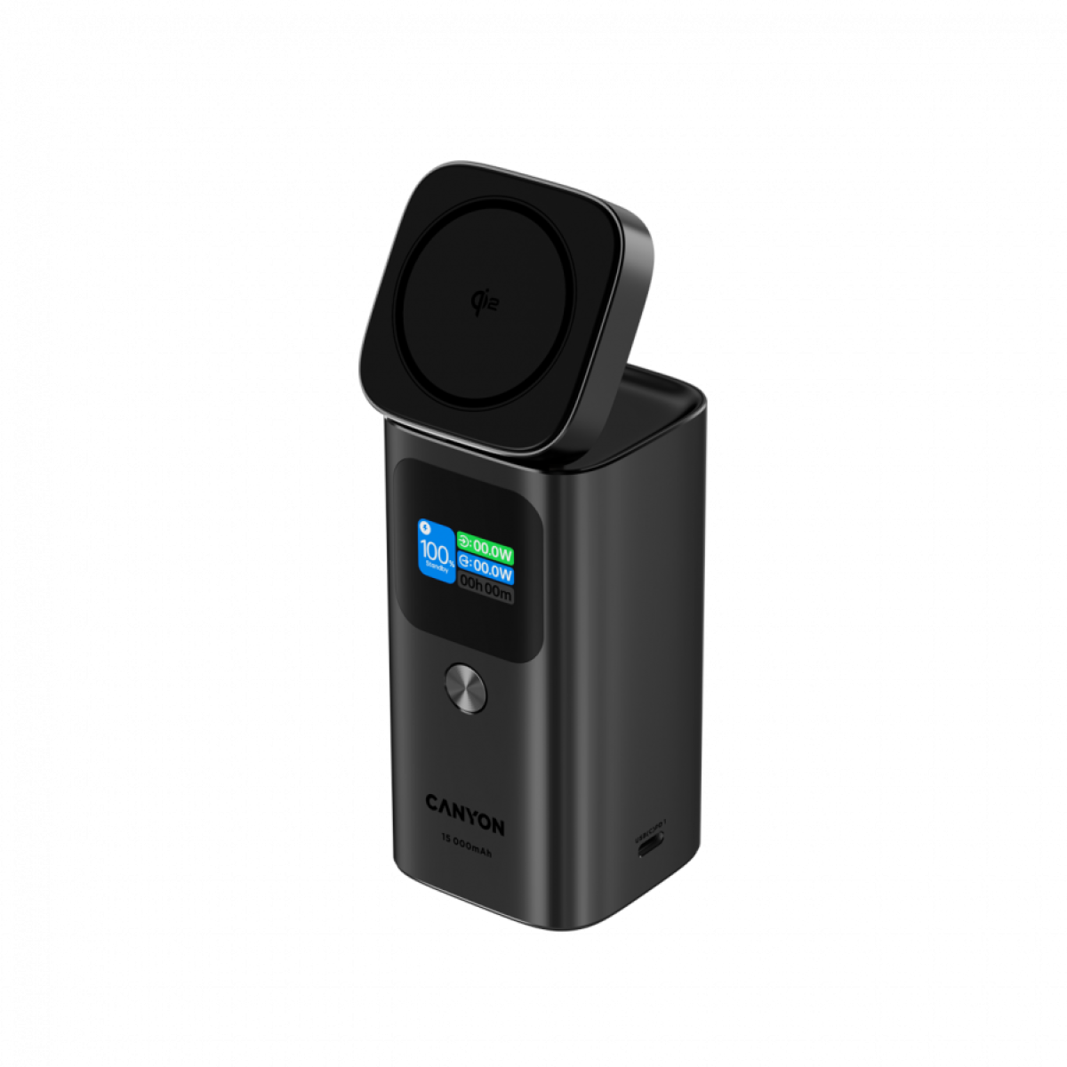 Външна батерия CANYON Qi2 magnetic power bank OnPower 150 15000mAh Aluminium Dark greyна ниска цена с бърза доставка - BestPC.BG