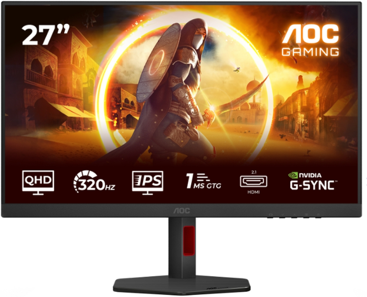 Монитор OC Q27G4SRU, 27" Fast IPS WLED, 2560x1440@320Hz, 1ms GtG, 0.3ms MPRT, 450cd m2, 1000:1, Swivel, 2xHDMI, DP, USB hub, Черенна ниска цена с бърза доставка - BestPC.BG