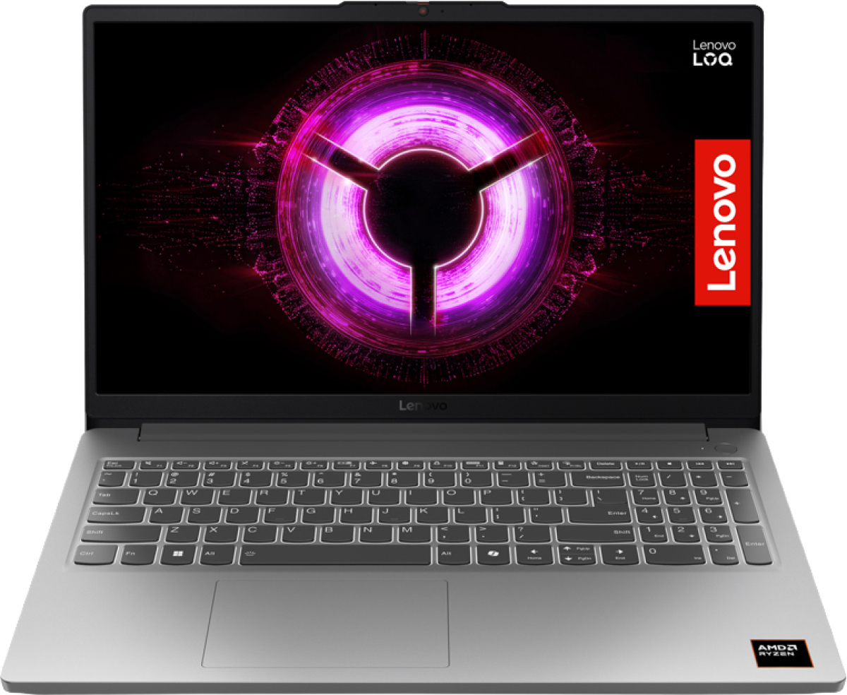 Лаптоп LENOVO LOQ 15.6 ", AMD RYZEN 5 7535HS, RAM 16 GB, SSD 512 GB, NVIDIA GEFORCE RTX3050, 6 GB GDDR6, Без OS, Сивна ниска цена с бърза доставка - BestPC.BG