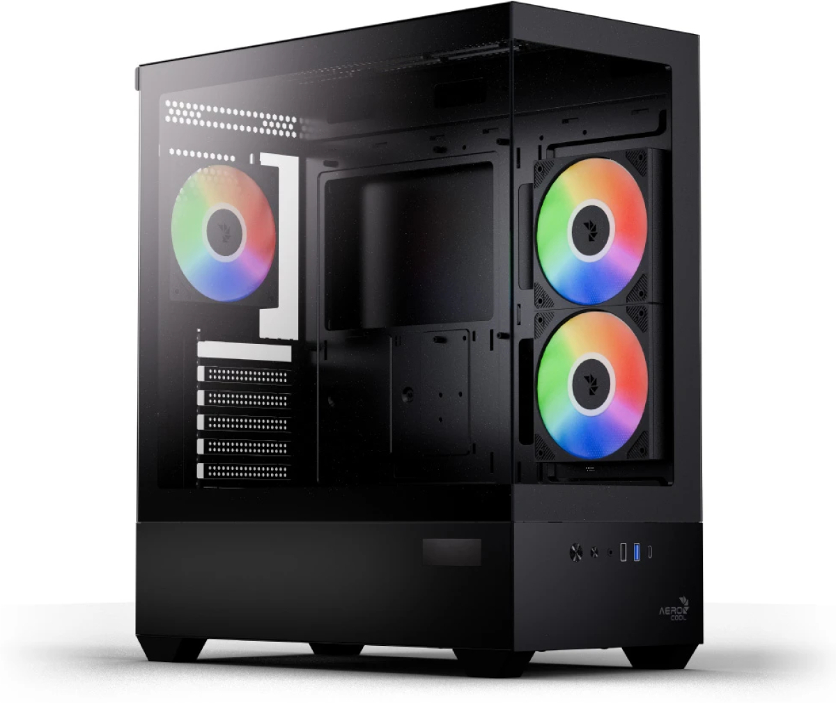 AeroCool кутия Case ATX - P500D Digi-G-BK-v1 - Digital Display, USB-C, 3 x 120 mm A-RGBна ниска цена с бърза доставка - BestPC.BG