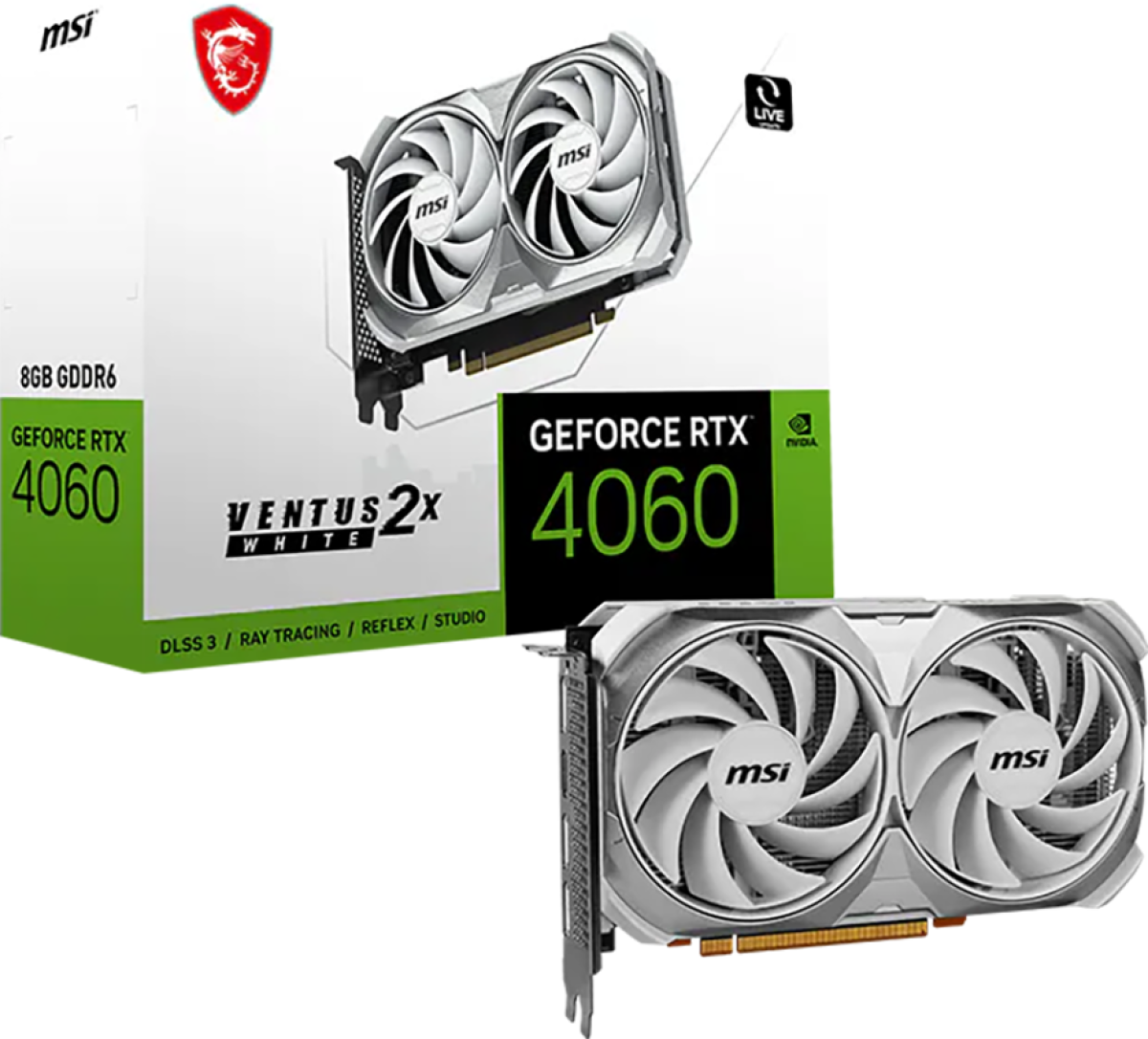 Видеокарта MSI GeForce RTX 4060 VENTUS 2X WHITE 8G, 8GB GDDR6, 128bit, 3072 CUDA Cores, бялна ниска цена с бърза доставка - BestPC.BG