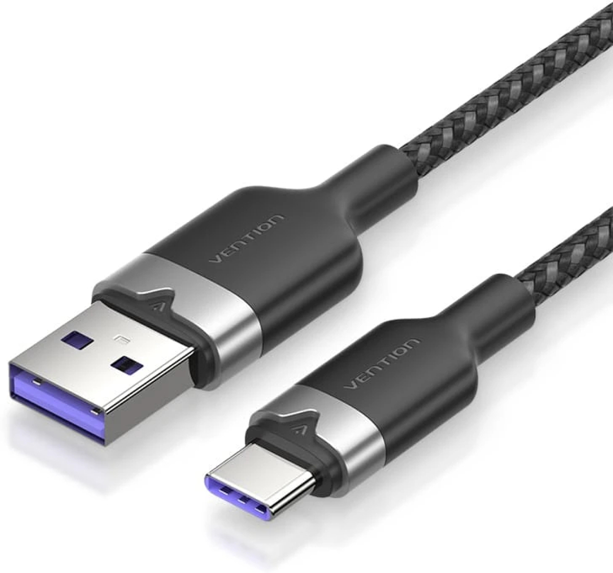 Vention Кабел USB 2.0 A Male to C Male 1.0M Black 6A Fast Charge - CTOBFна ниска цена с бърза доставка - BestPC.BG