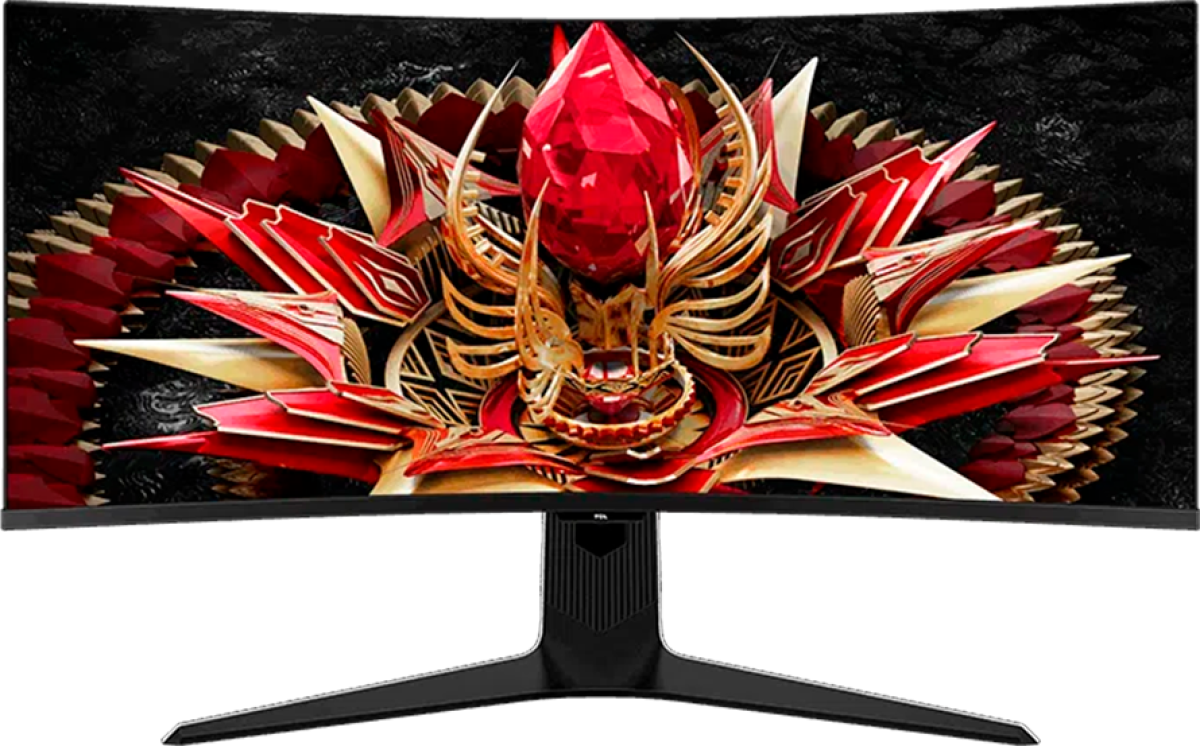 Монитор TCL 34R83Q, 34", 3440x1440, 170 Hz, 1600 cd/m^2, 1 ms, 21:9, 4 000 : 1, 2х HDMI, 1х DisplayPort, Извит, Бял/Черенна ниска цена с бърза доставка - BestPC.BG