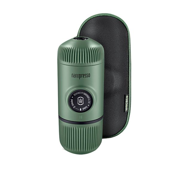 Кафемашина Wacaco Nanopresso Elements Moss Green + Case, ръчна, за еспресо, 18 bar, 80 мл, компактен размер, зеленна ниска цена с бърза доставка - BestPC.BG