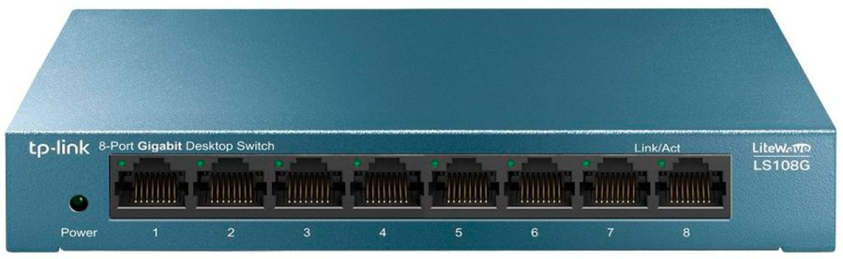 Комутатор/Суич TP-Link LS108G LiteWave 8-Port Gigabit Desktop Switch, 8 Gigabit RJ45 Ports, Wall Mount, Green Ethernet technologyна ниска цена с бърза доставка - BestPC.BG