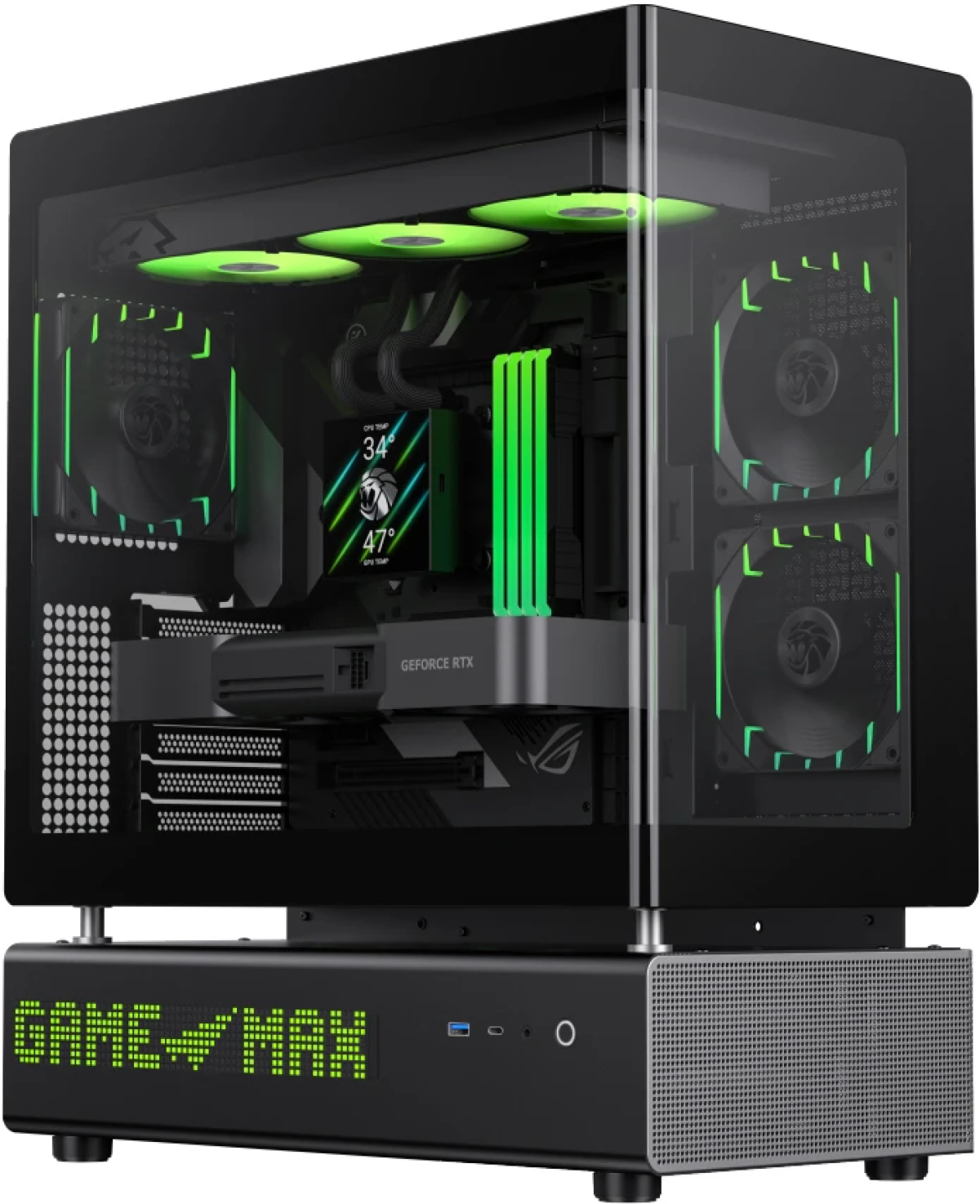 Gamemax кутия Case ATX - N90 BG - Addressable RGB, Modular Dual-Chamberна ниска цена с бърза доставка - BestPC.BG