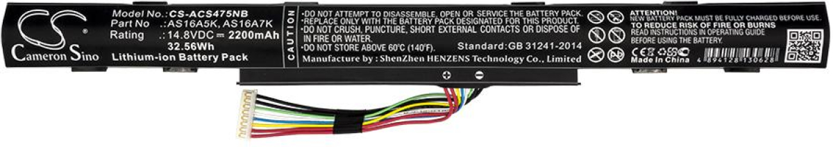 Батерия за лаптоп ACER Aspire E5 476G 53KY; Aspire E5-575-36BC; Aspire F5-522-65GG AS16A5K Liion 14.8V 2200mAh CAMERON SINOна ниска цена с бърза доставка - BestPC.BG