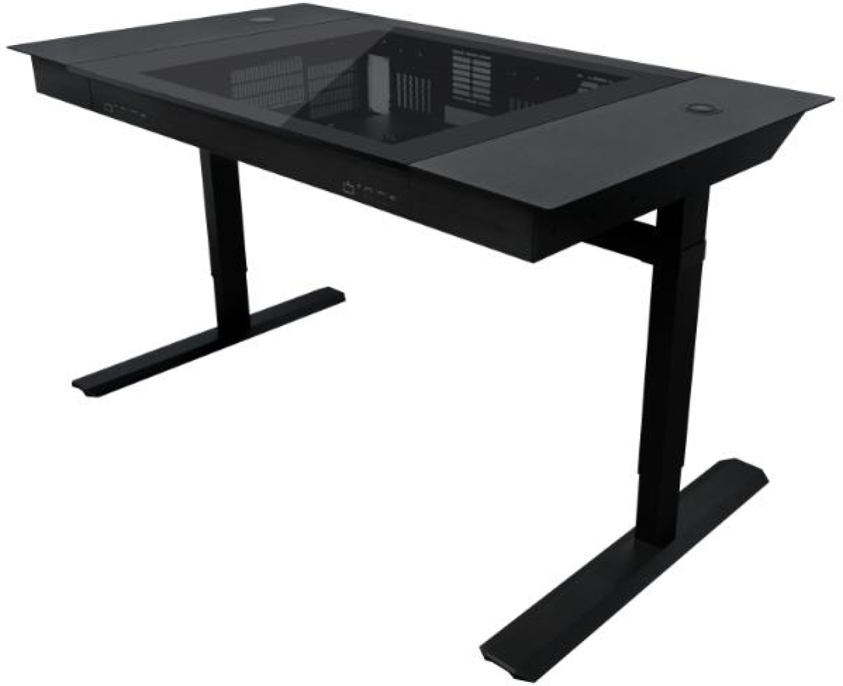 Бюро Lian Li DK07, 2в1, с врадена PC кутия, Middle Tower, ATX, закалено стъкло, dual‑system, черенна ниска цена с бърза доставка - BestPC.BG