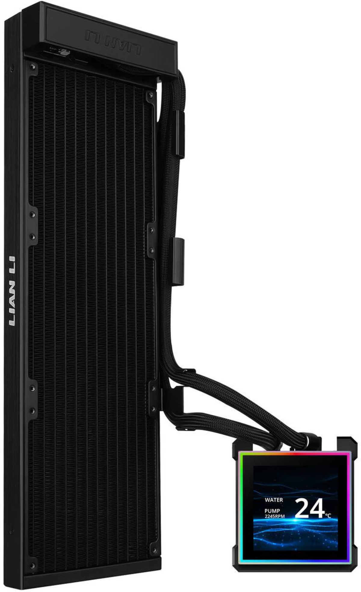 Водно охлаждане Lian Li HydroShift II LCD-S 360N Fanless ARGB, 360 mm, AiO, 3.4-inch IPS LCD дисплей, черенна ниска цена с бърза доставка - BestPC.BG