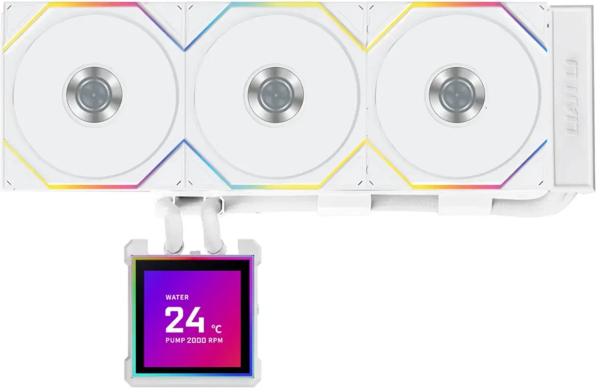 Водно охлаждане Lian Li HydroShift II LCD-S 360TL RGB, 360 mm AIO, 3.4" IPS LCD дисплей, L-Connect 3, бялна ниска цена с бърза доставка - BestPC.BG