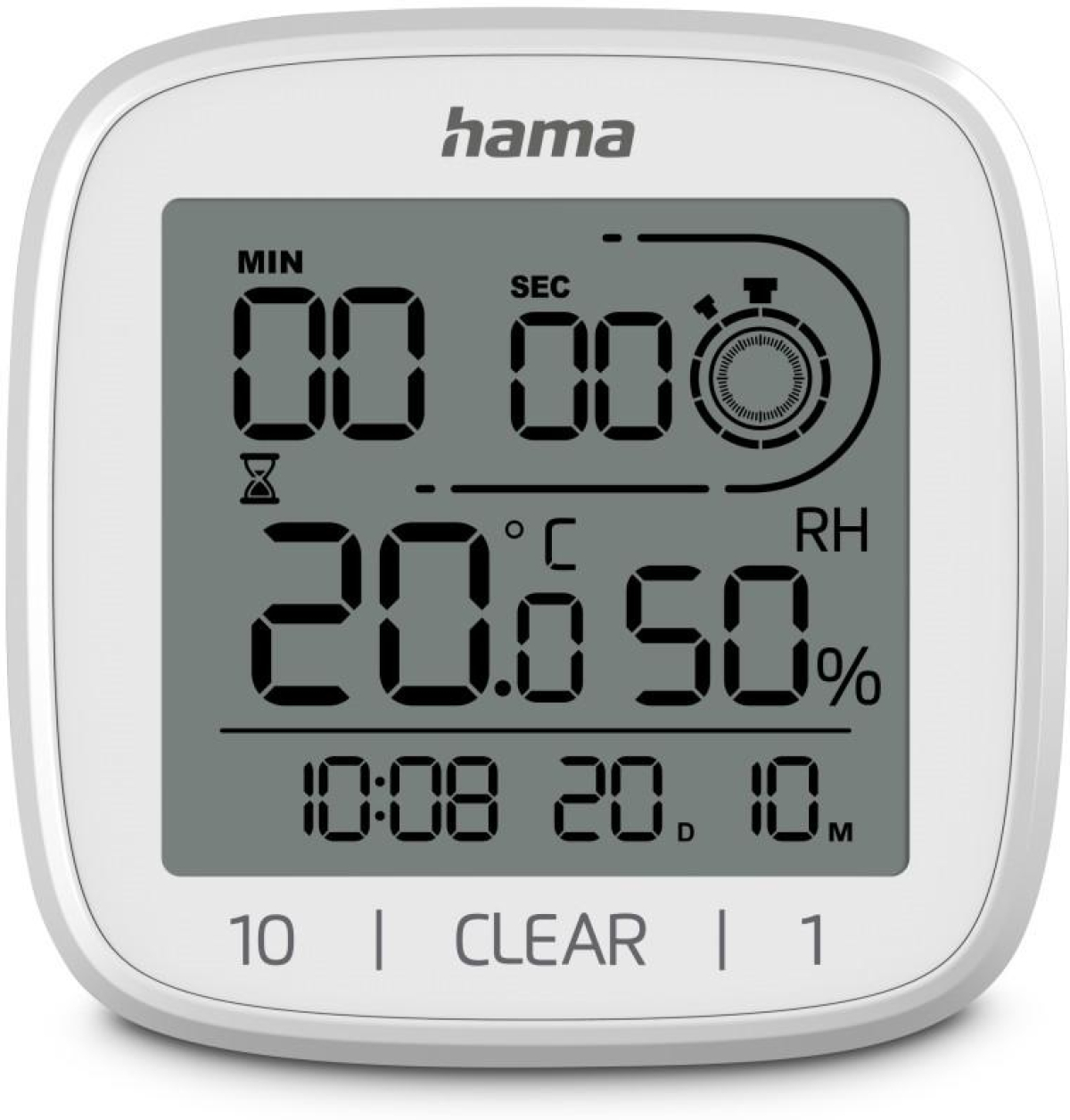 Станция HAMA Дигитален часовник за баня Cyprus, с вендуза за окачване, бялна ниска цена с бърза доставка - BestPC.BG