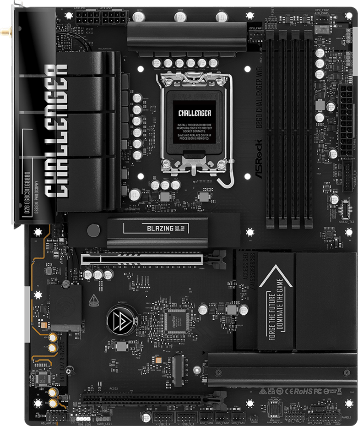 Дънна платка ASRock B860 Challenger WiFi, B860, 4х DDR5, LGA 1851, ATX, WiFi 7, PCIe 5.0, 2.5GbE LANна ниска цена с бърза доставка - BestPC.BG