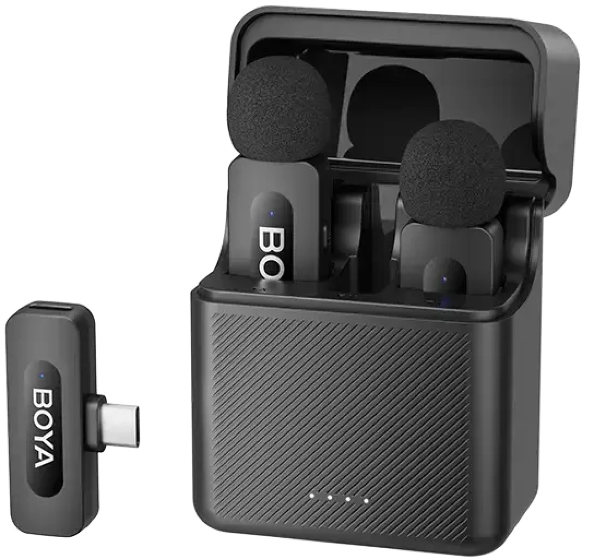 BOYA BY-V30 безжична микрофонна система, 2 микрофона, 2.4 GHz, USB-C, омнидиректен, черенна ниска цена с бърза доставка - BestPC.BG