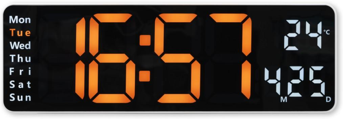 Станция HAMA Ibiza цифров будилник, LED дисплей, термометър, USB зареждане, дистанционно управление, жълтна ниска цена с бърза доставка - BestPC.BG