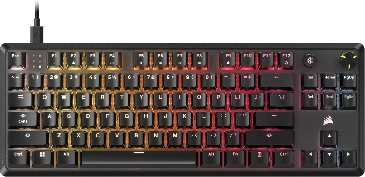 Клавиатура Corsair K70 RGB MK.2 Core TKL, механична, геймърска, Corsair MLX Red v2 суичове, RGB подсветка, USB, черенна ниска цена с бърза доставка - BestPC.BG