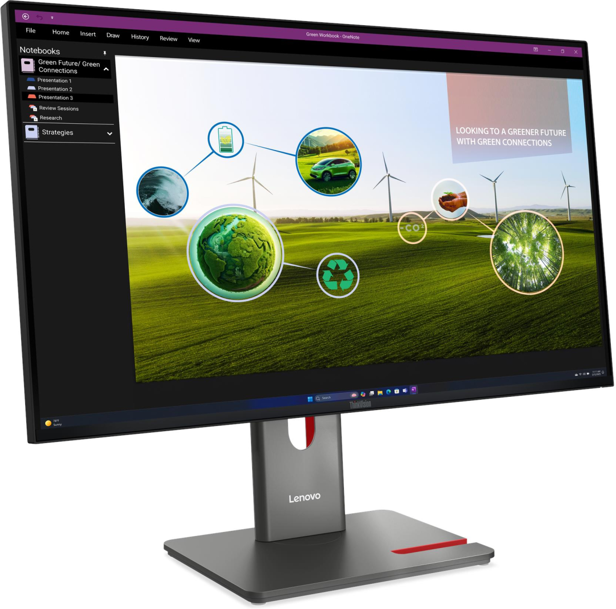 Монитор LENOVO P27Q-40, 27\'\' IPS, QHD (2560x1440), 120Hz, 350 cd/m², 1500:1, 4ms, 1x HDMI, 1x DP, 1x DP 1.4 Out, 1x USB-C, 3x USB-A, Черенна ниска цена с бърза доставка - BestPC.BG