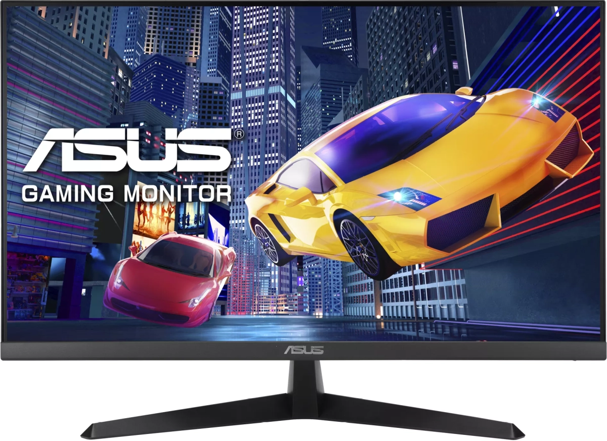 Монитор ASUS VY279HGR - 27\'\' FHD (1920x1080), IPS, 120Hz, 1ms, Adaptive Sync, Blue Light Filter, 1x HDMI 1.4, 1x VGA, Черенна ниска цена с бърза доставка - BestPC.BG