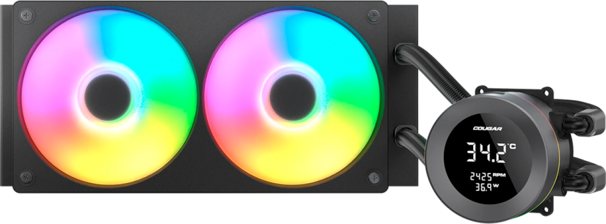 Водно охлаждане COUGAR Poseidon Vistek ARGB 240 AiO Liquid Watercooling - Blackна ниска цена с бърза доставка - BestPC.BG