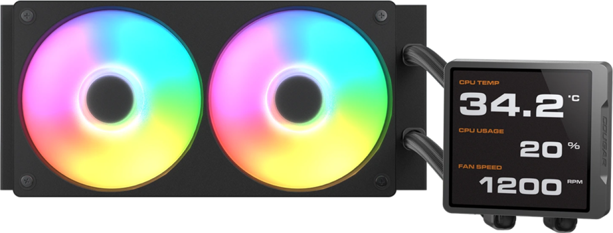 Водно охлаждане COUGAR Poseidon Vistek Pro ARGB 240 AiO Liquid Watercooling - Blackна ниска цена с бърза доставка - BestPC.BG