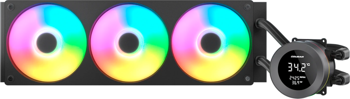 Водно охлаждане COUGAR Poseidon Vistek ARGB 360 AiO Liquid Watercooling - Blackна ниска цена с бърза доставка - BestPC.BG