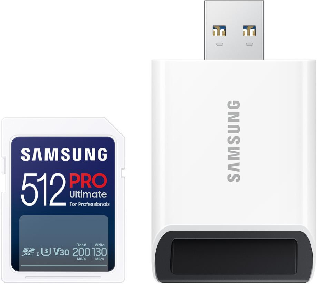 Samsung PRO Ultimate Full-Size, SDXC UHS-I, 512GB, U3, V30, USB Адаптерна ниска цена с бърза доставка - BestPC.BG