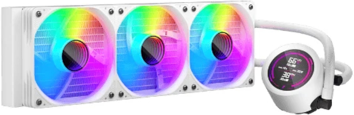 1stPlayer водно охлаждане Water Cooling 360mm - Thunderstorm TS4 360 White - Digital Display, aRGBна ниска цена с бърза доставка - BestPC.BG