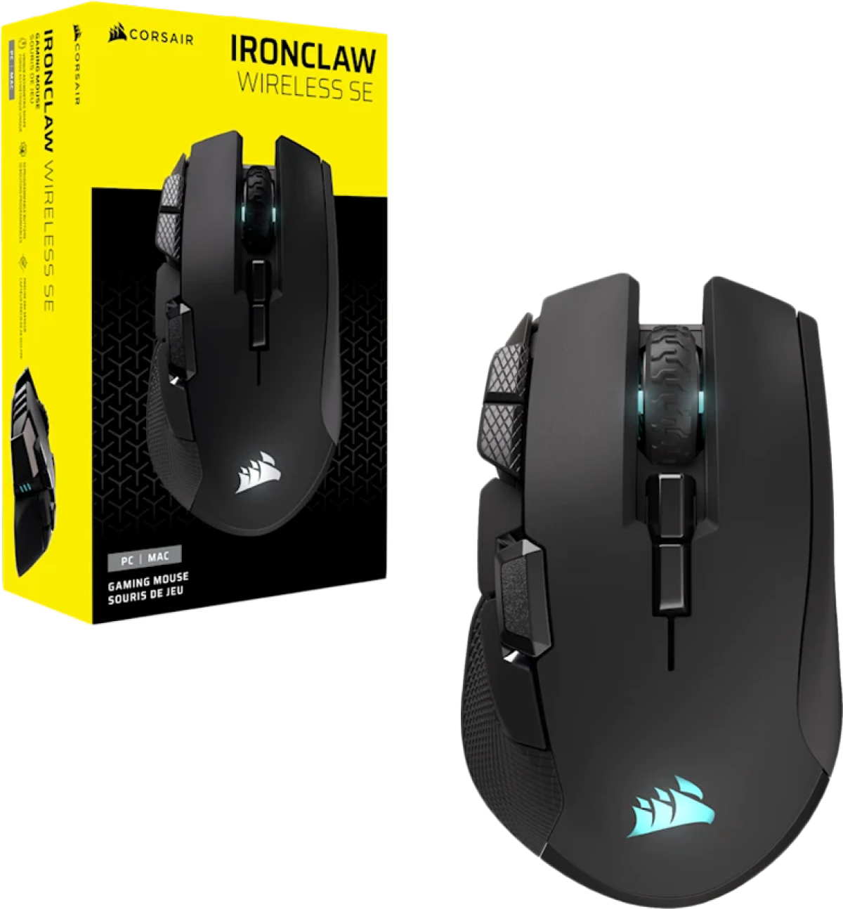 Мишка CORSAIR IRONCLAW WIRELESS SE Gaming Mouse, Wireless, Backlit RGB LED, 26000 DPI, Opticalна ниска цена с бърза доставка - BestPC.BG