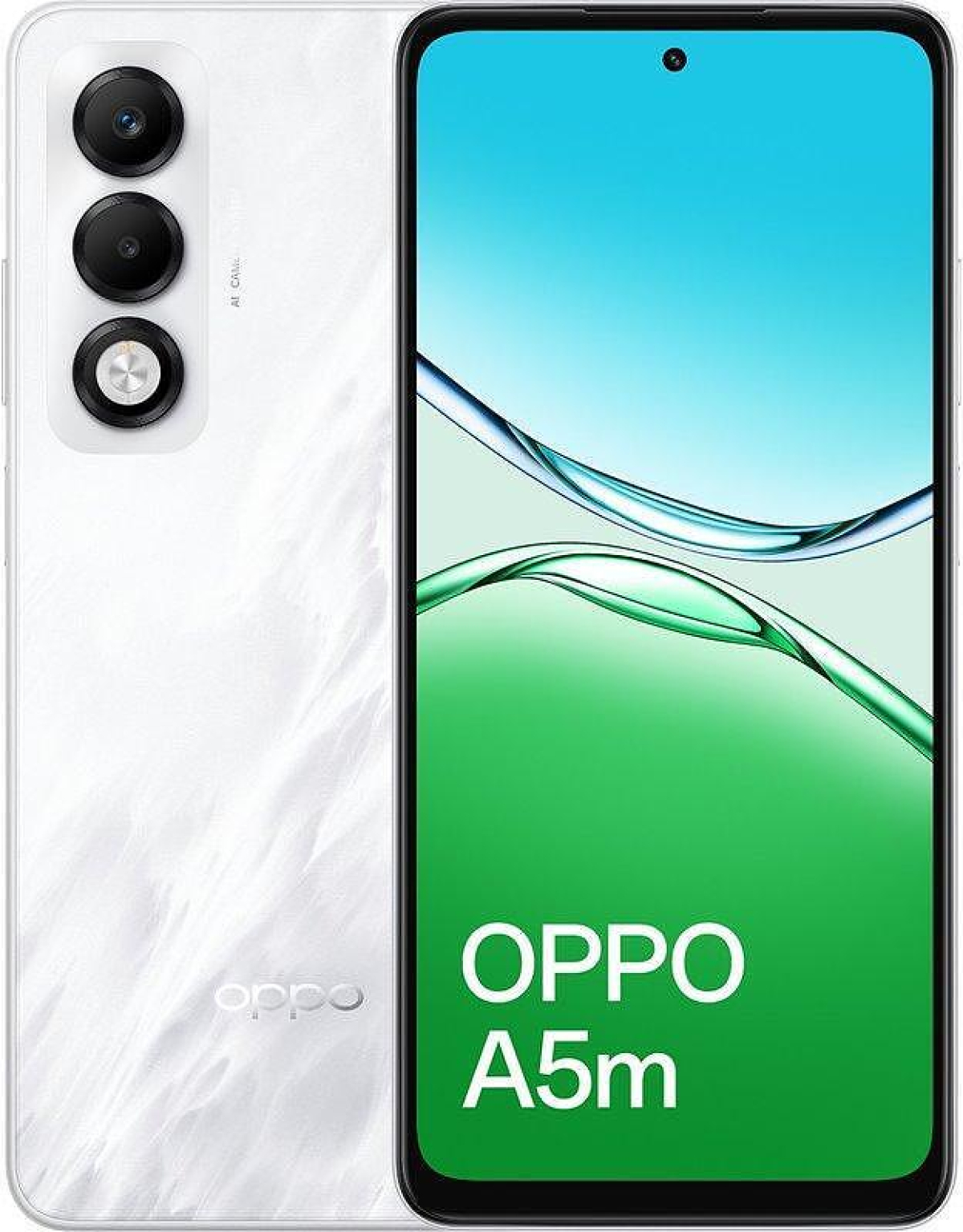 Смартфон Oppo A5m 4G, 6.67″ IPS, Snapdragon 6s 4G Gen1, 8 GB RAM, 256 GB, 50 MP, 6000 mAh, Mist Whiteна ниска цена с бърза доставка - BestPC.BG