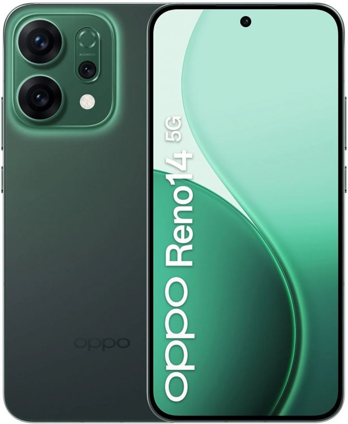 Смартфон Oppo Reno 14 5G, 6.59″ AMOLED, Dimensity 8350, 12 GB RAM, 512 GB, 50 MP тройна камера, 6000 mAh, Luminous Greenна ниска цена с бърза доставка - BestPC.BG