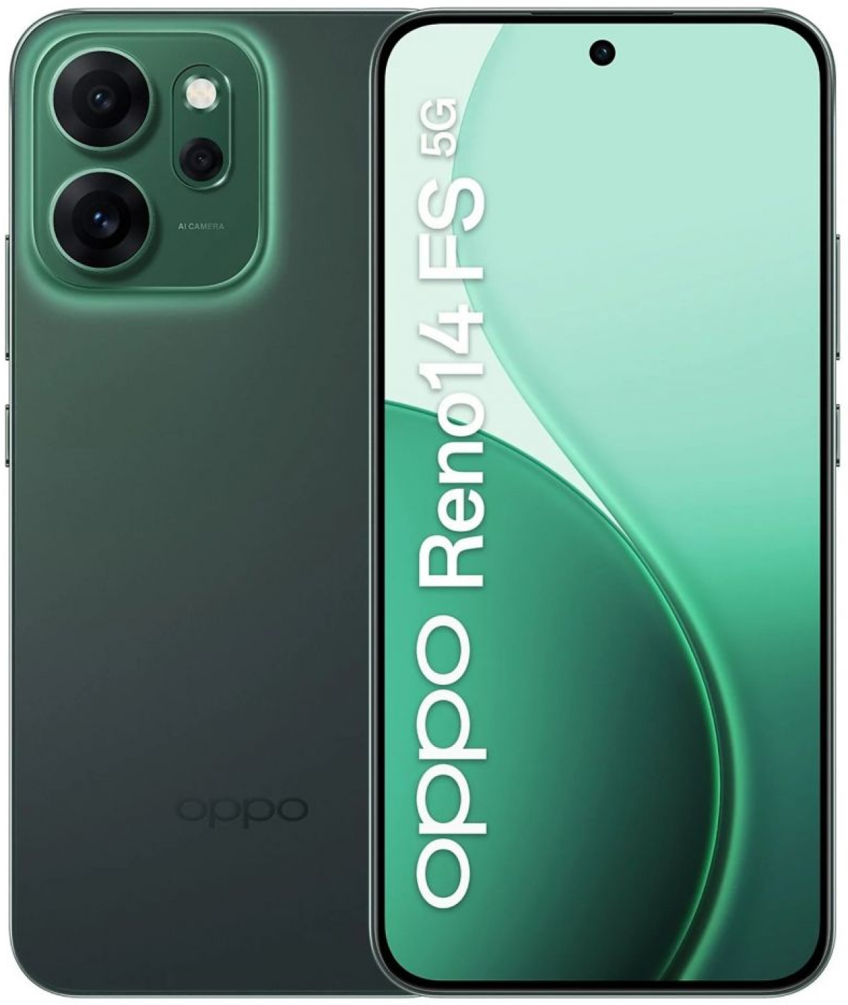 Смартфон Oppo Reno 14 FS 5G, 6.57″ AMOLED, Snapdragon 6 Gen 1, 12 GB RAM, 512 GB, 50 MP тройна камера, 6000 mAh, Luminous Greenна ниска цена с бърза доставка - BestPC.BG